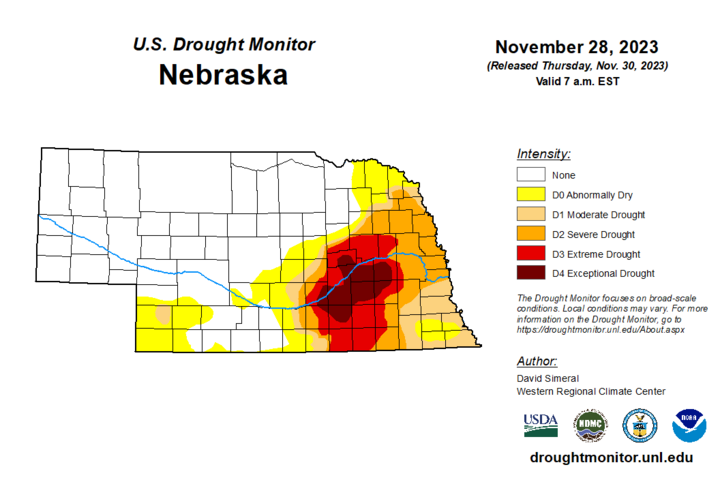 Nov. 28 drought monitor map