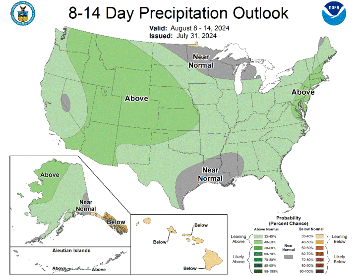 8-14 day precipitation outlook map