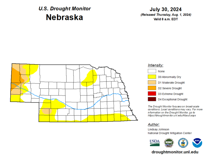 U.S. Drought Monitor map for July 30