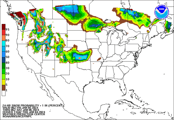 Snow accumulation for Jan. 4-6