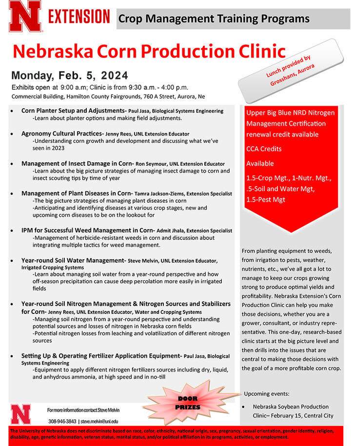 Corn Production Clinic flyer