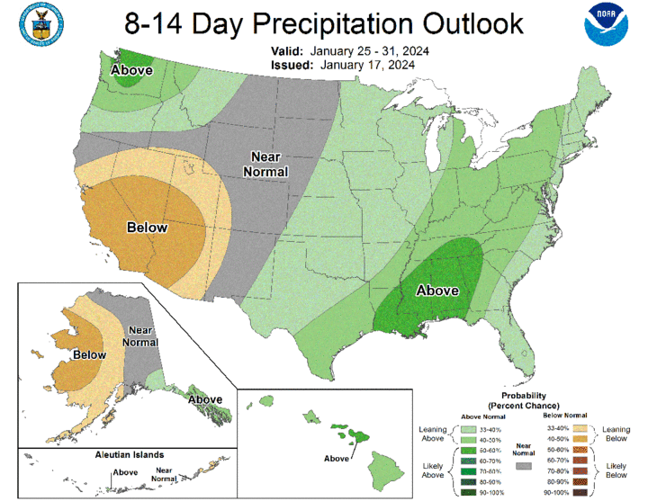 Eight- to 14-day precipitation outlook