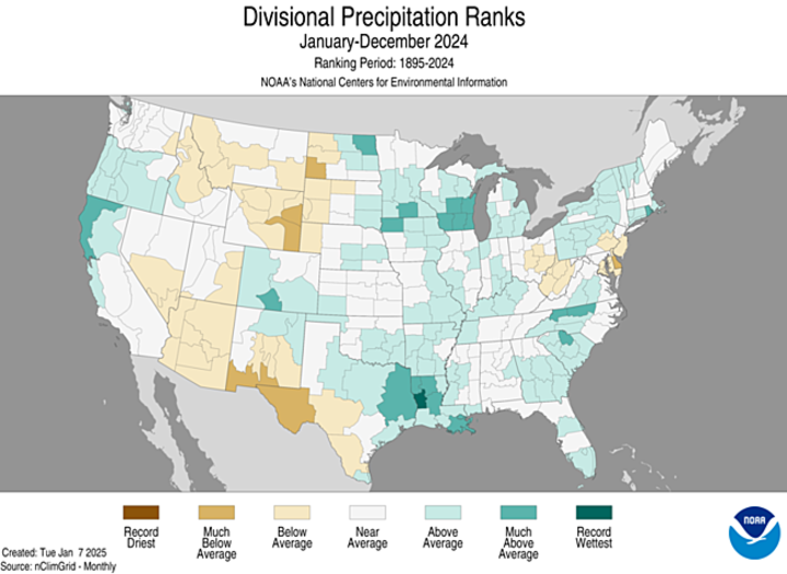 division precip rankings map