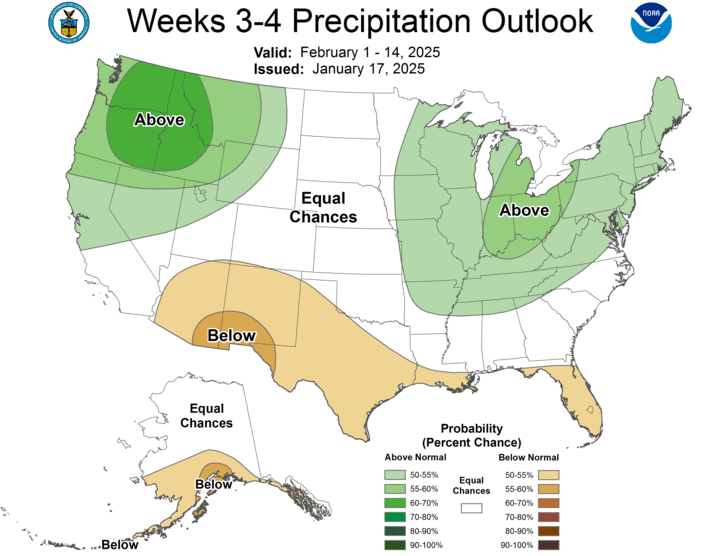 extended precip outlook map