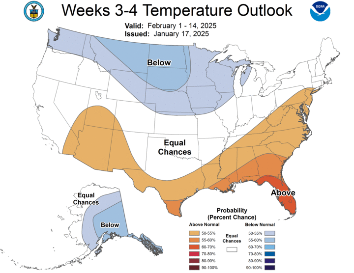 extended temp outlook map