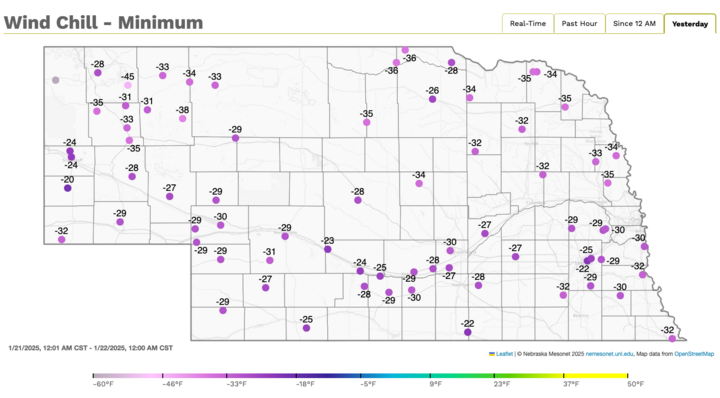 wind chills map