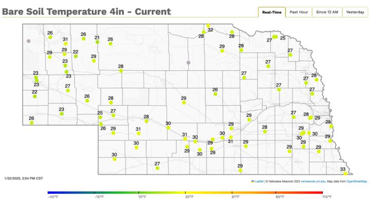 bare soil temp map