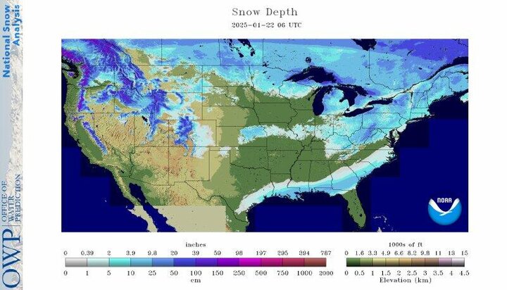 snow depth map