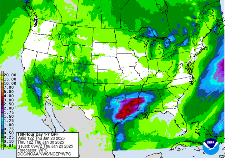 projected precip map