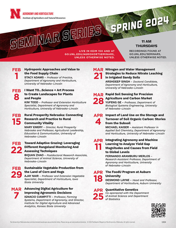 Spring seminar series flyer