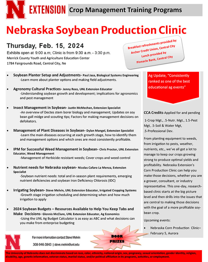 Soybean Production Clinic flyer