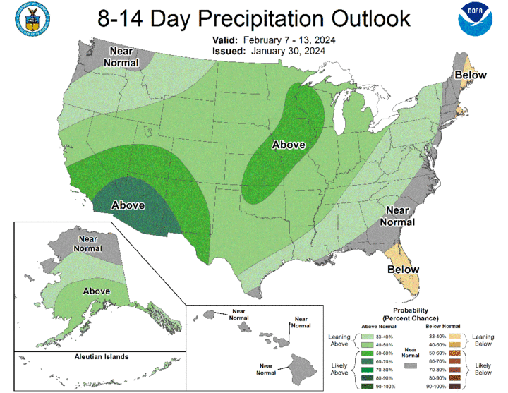 Eight- to 14-day precipitation outlook