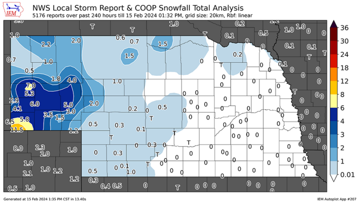 Recent snowfall