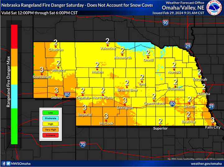 Fire danger risk map