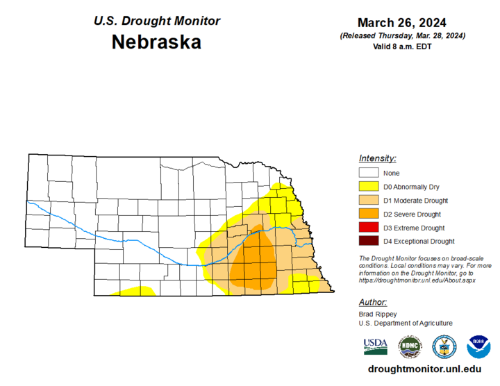 U.S. Drought Monitor map for March 26