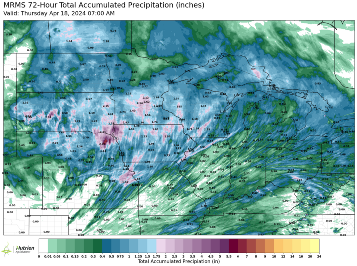 Recent precipitation map