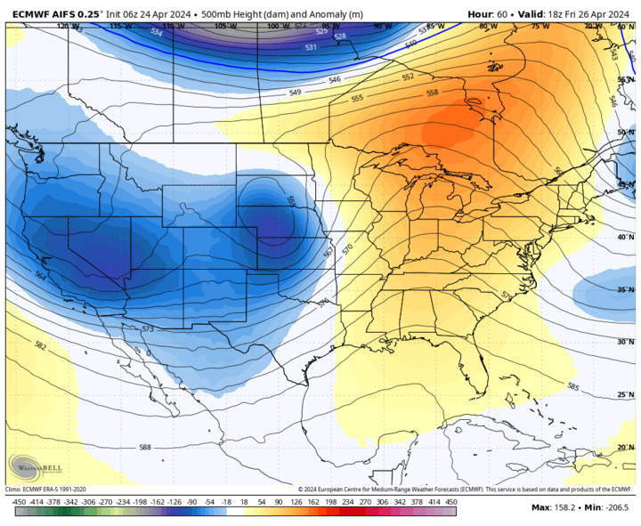 Diagram of troughs April 25-28