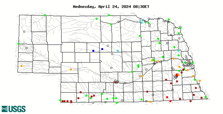 Streamflow percentiles map