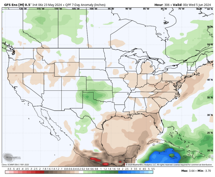 WPC projected precipitation map