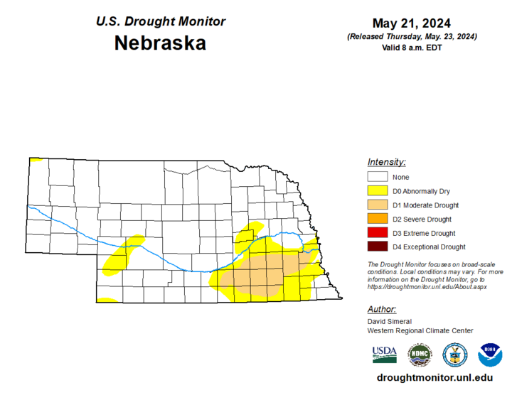 Drought monitor map for May 21