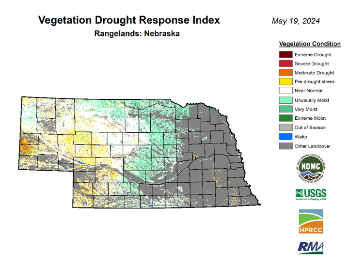 VegDRI rangeland map May 19