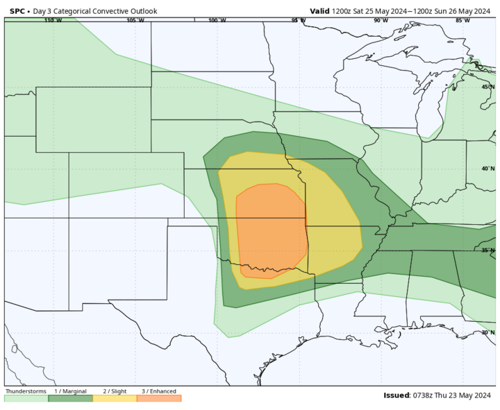 Severe storm risk map