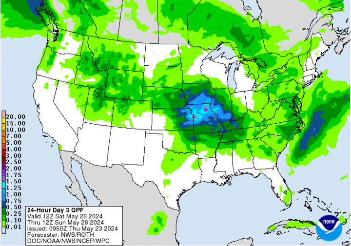 WPC projected precipitation map