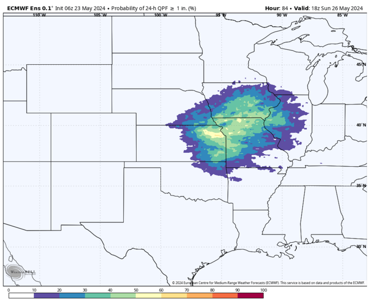 One inch precipitation map