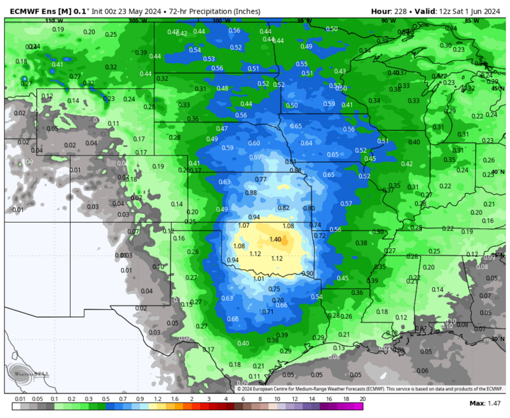 Projected precipitation map