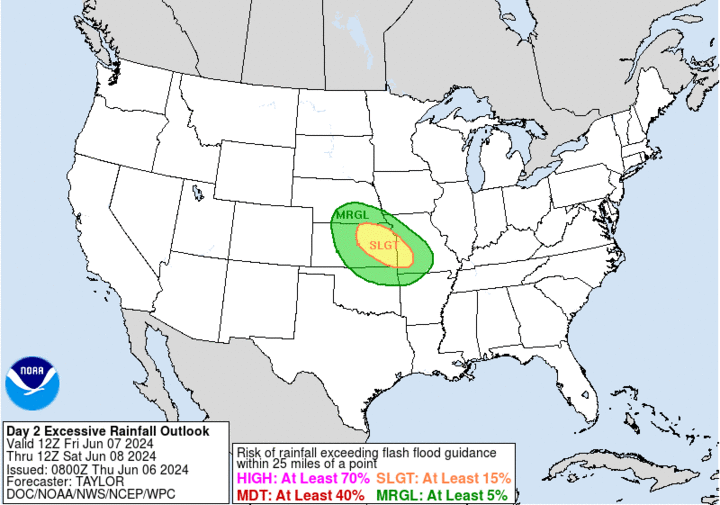 Excessive rainfall risk map