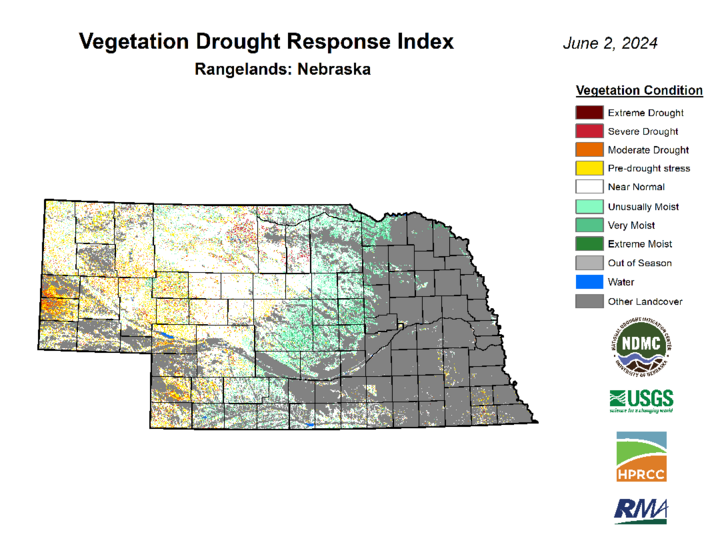 Rangeland conditions June 2 map