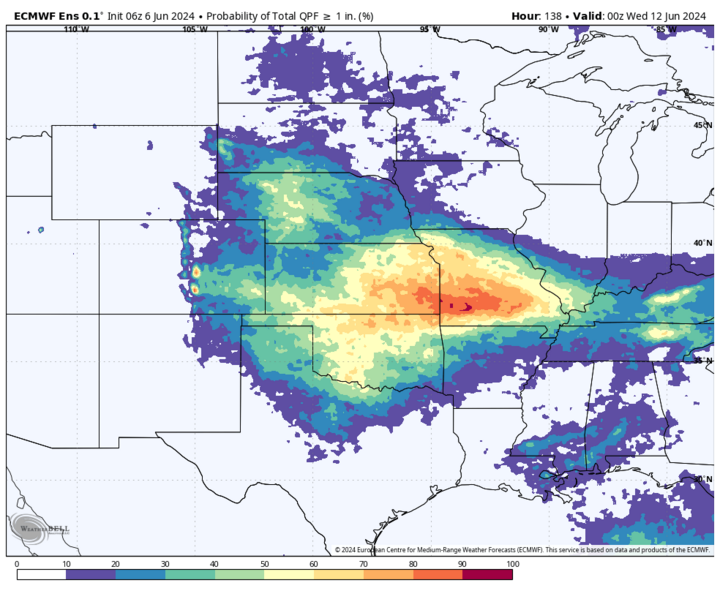 One inch precipitation map