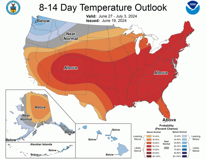 14 day temp outlook map