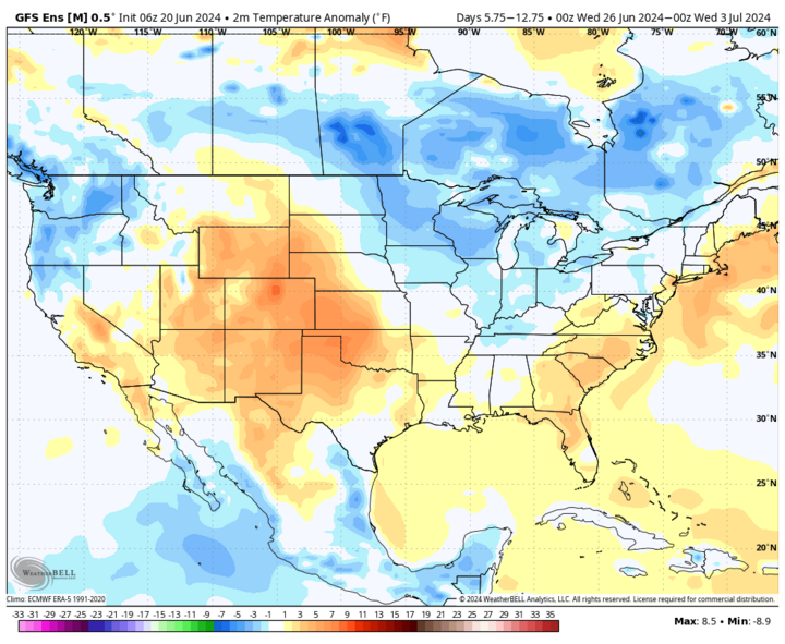 temperature anomalies map