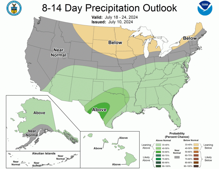 14 day precipitation outlook map