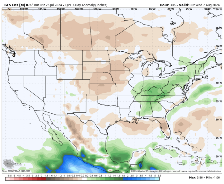 8-14 day precipitation anomalies map