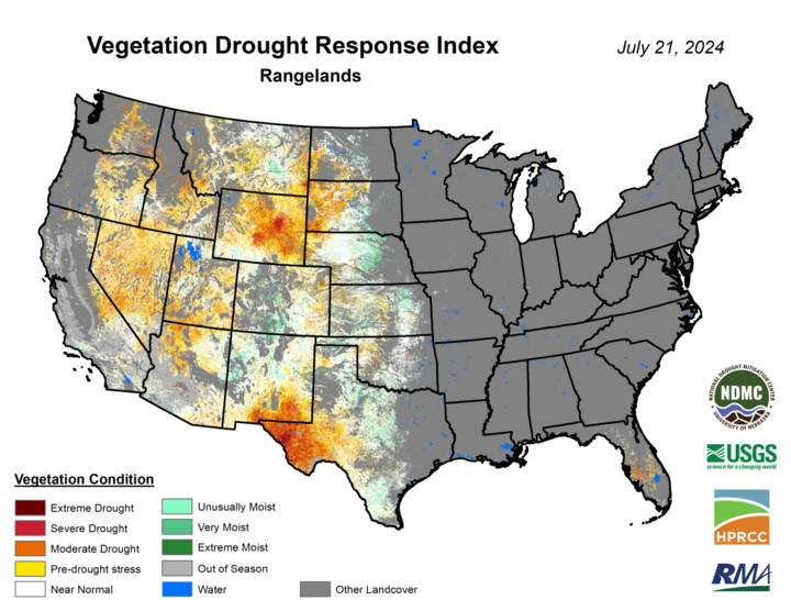 VegDRI rangeland map