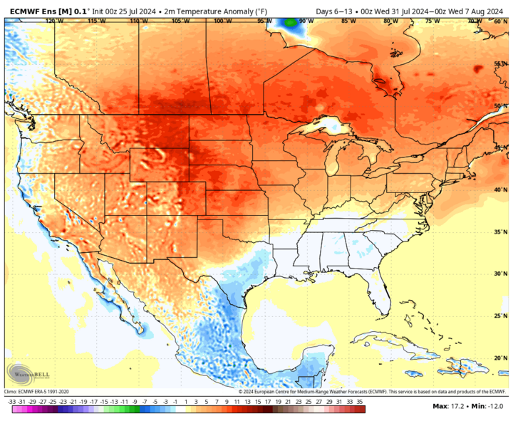 8-14 day temp anomalies map