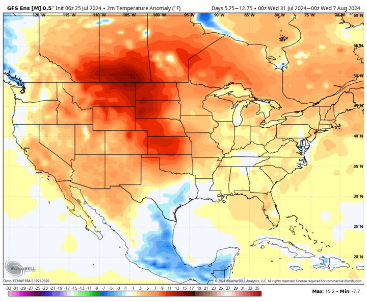 8-14 day temp anomalies map