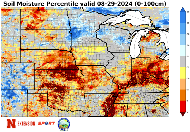 Aug. 29 soil moisture map