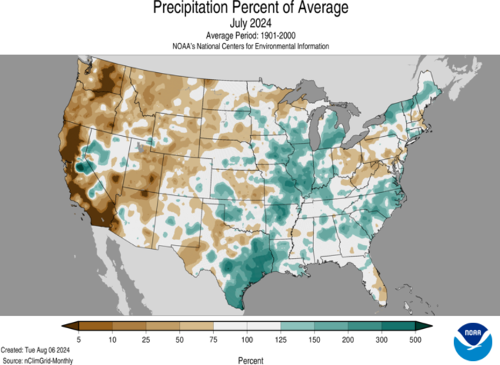 July precipitation map