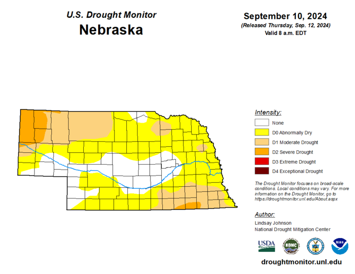 U.S. Drought Monitor map for Sept. 10