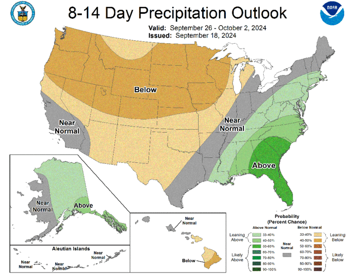 Extended precip outlook map