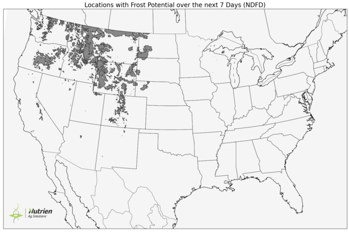 Frost risk map