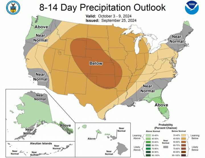 Extended precipitation outlook map