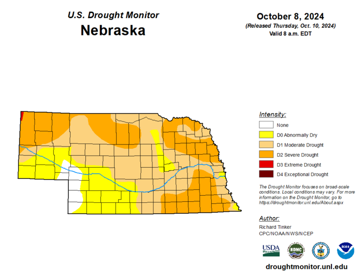 Drought Monitor map for Oct. 8