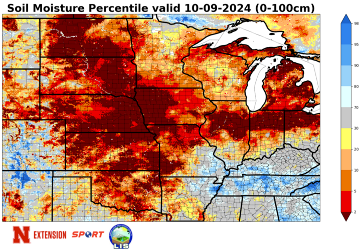 soil moisture percentiles map