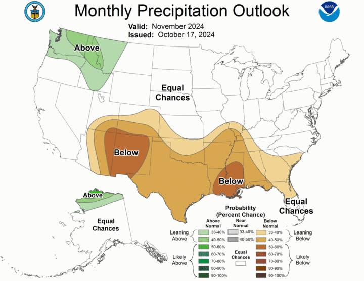 November precipitation outlook map