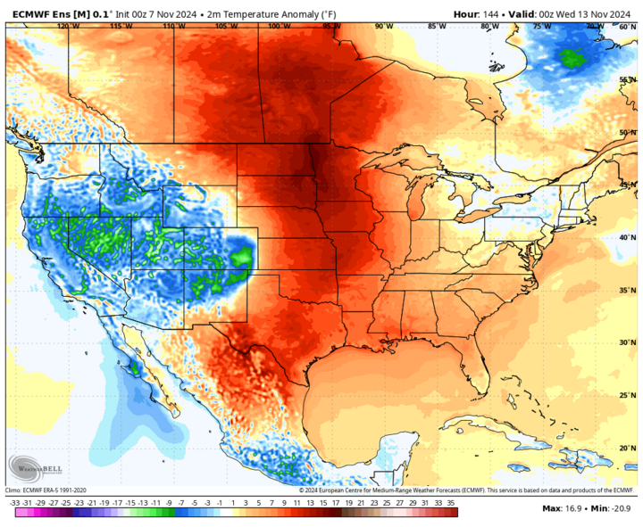 temperature anomalies map