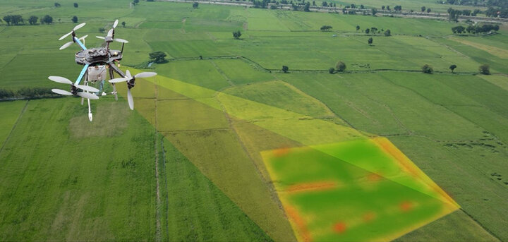 Figure 4. Drone with a 65R ultra-high resolution aerial RGB sensor.